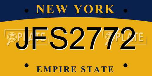 JFS2772 New York License Plate