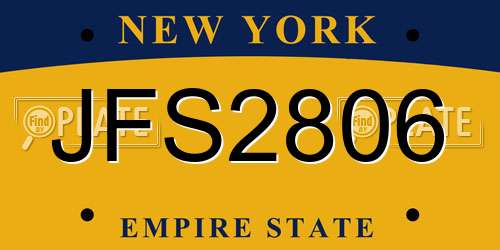 JFS2806 New York License Plate