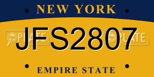 JFS2807 New York License Plate