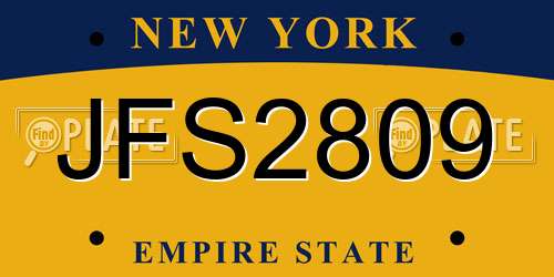JFS2809 New York License Plate