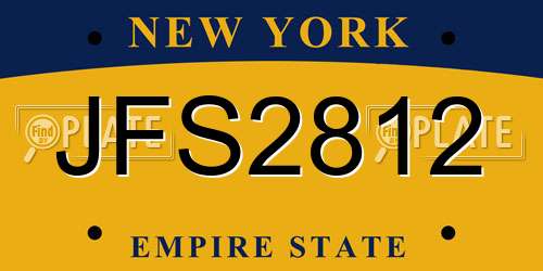 JFS2812 New York License Plate