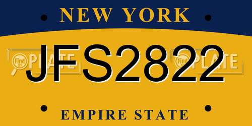 JFS2822 New York License Plate