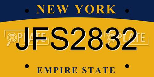 JFS2832 New York License Plate