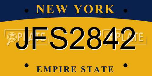 JFS2842 New York License Plate