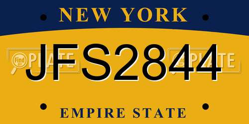 JFS2844 New York License Plate
