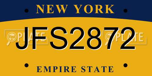 JFS2872 New York License Plate