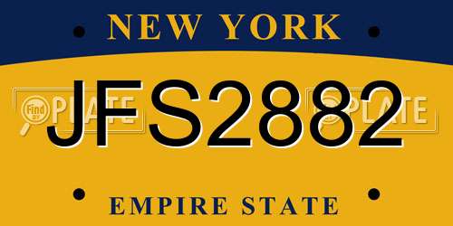 JFS2882 New York License Plate