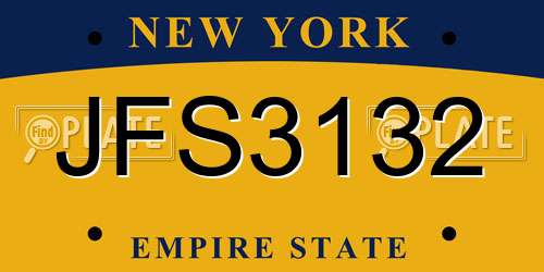 JFS3132 New York License Plate
