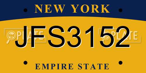JFS3152 New York License Plate