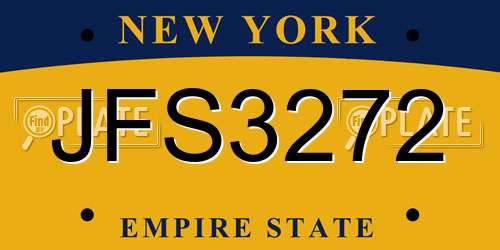 JFS3272 New York License Plate