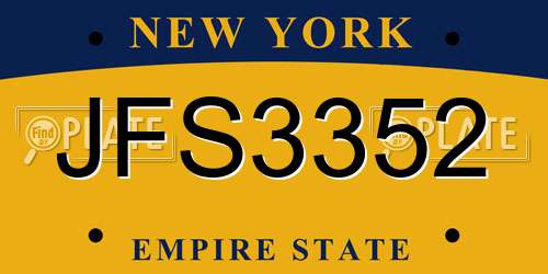JFS3352 New York License Plate