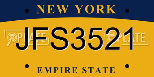 JFS3521 New York License Plate
