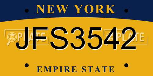 JFS3542 New York License Plate