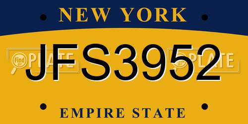 JFS3952 New York License Plate