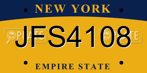 JFS4108 New York License Plate