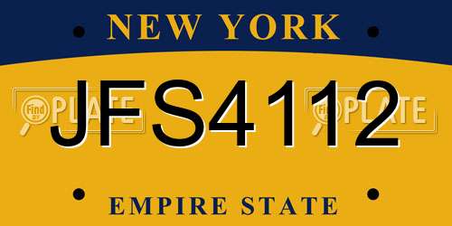 JFS4112 New York License Plate
