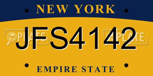 JFS4142 New York License Plate