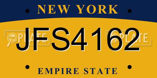 JFS4162 New York License Plate