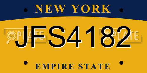 JFS4182 New York License Plate