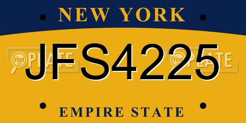 JFS4225 New York License Plate