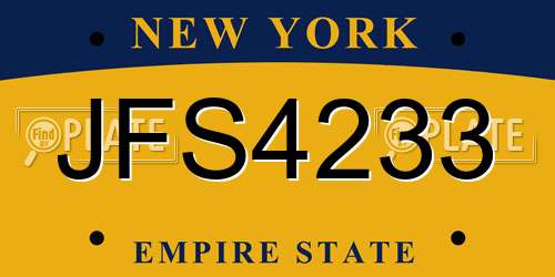 JFS4233 New York License Plate