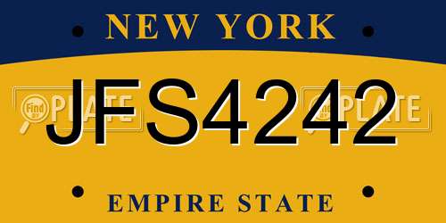 JFS4242 New York License Plate