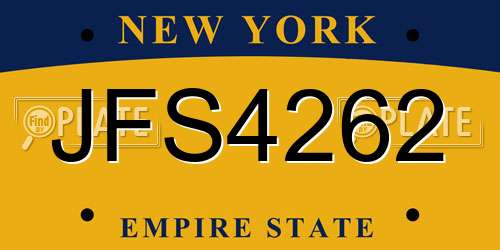 JFS4262 New York License Plate