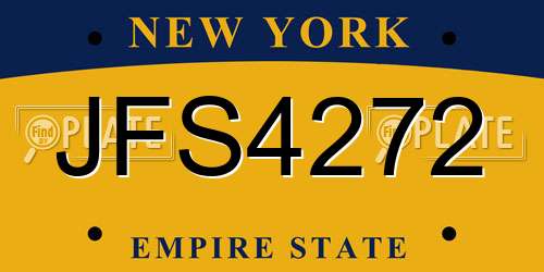 JFS4272 New York License Plate