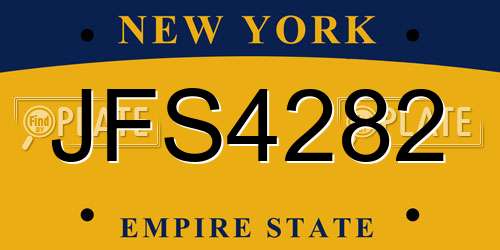 JFS4282 New York License Plate