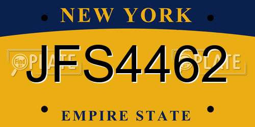 JFS4462 New York License Plate
