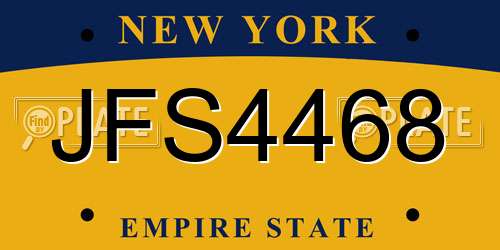 JFS4468 New York License Plate