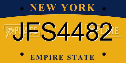 JFS4482 New York License Plate