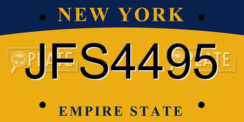 JFS4495 New York License Plate
