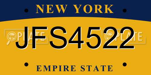 JFS4522 New York License Plate