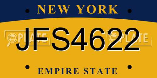 JFS4622 New York License Plate
