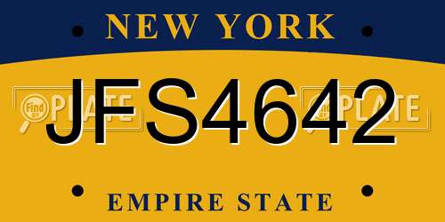 JFS4642 New York License Plate