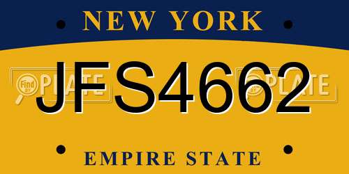 JFS4662 New York License Plate