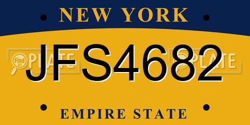 JFS4682 New York License Plate