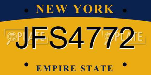 JFS4772 New York License Plate
