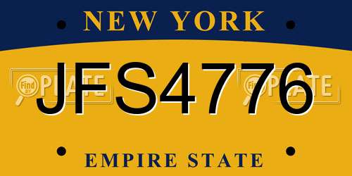 JFS4776 New York License Plate