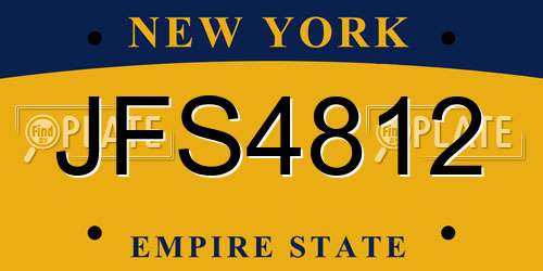 JFS4812 New York License Plate