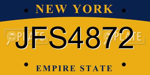 JFS4872 New York License Plate