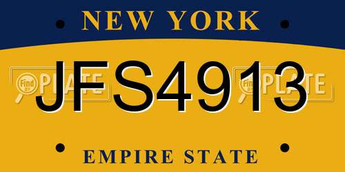 JFS4913 New York License Plate