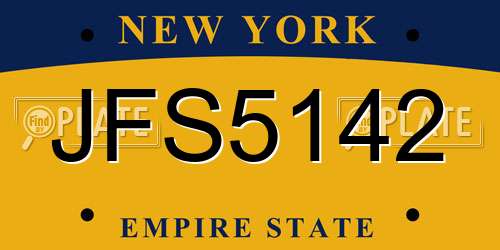 JFS5142 New York License Plate