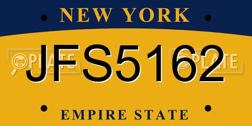 JFS5162 New York License Plate