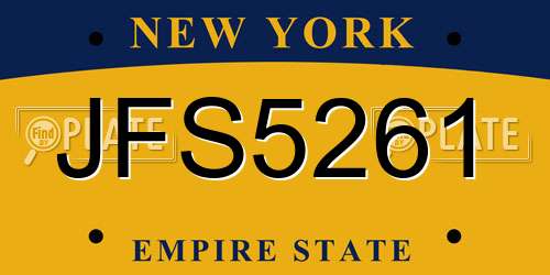 JFS5261 New York License Plate