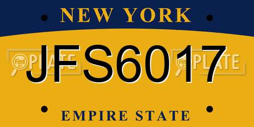 JFS6017 New York License Plate