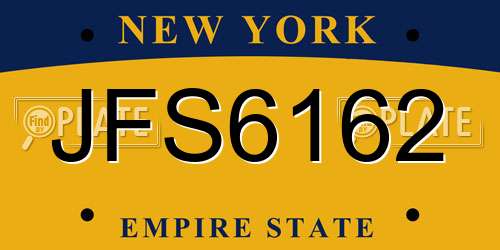 JFS6162 New York License Plate