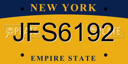 JFS6192 New York License Plate