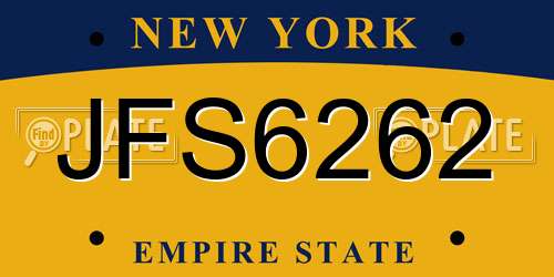 JFS6262 New York License Plate